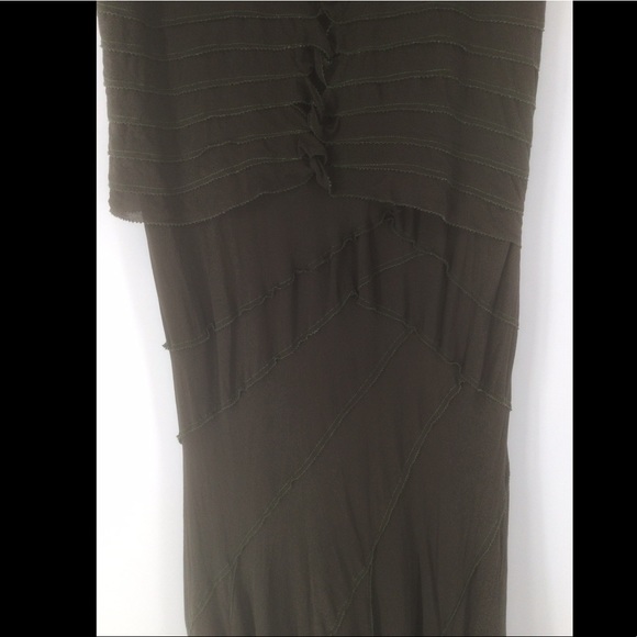 DKNY Small Silk Olive Green Cocktail Dress - Picture 12 of 12